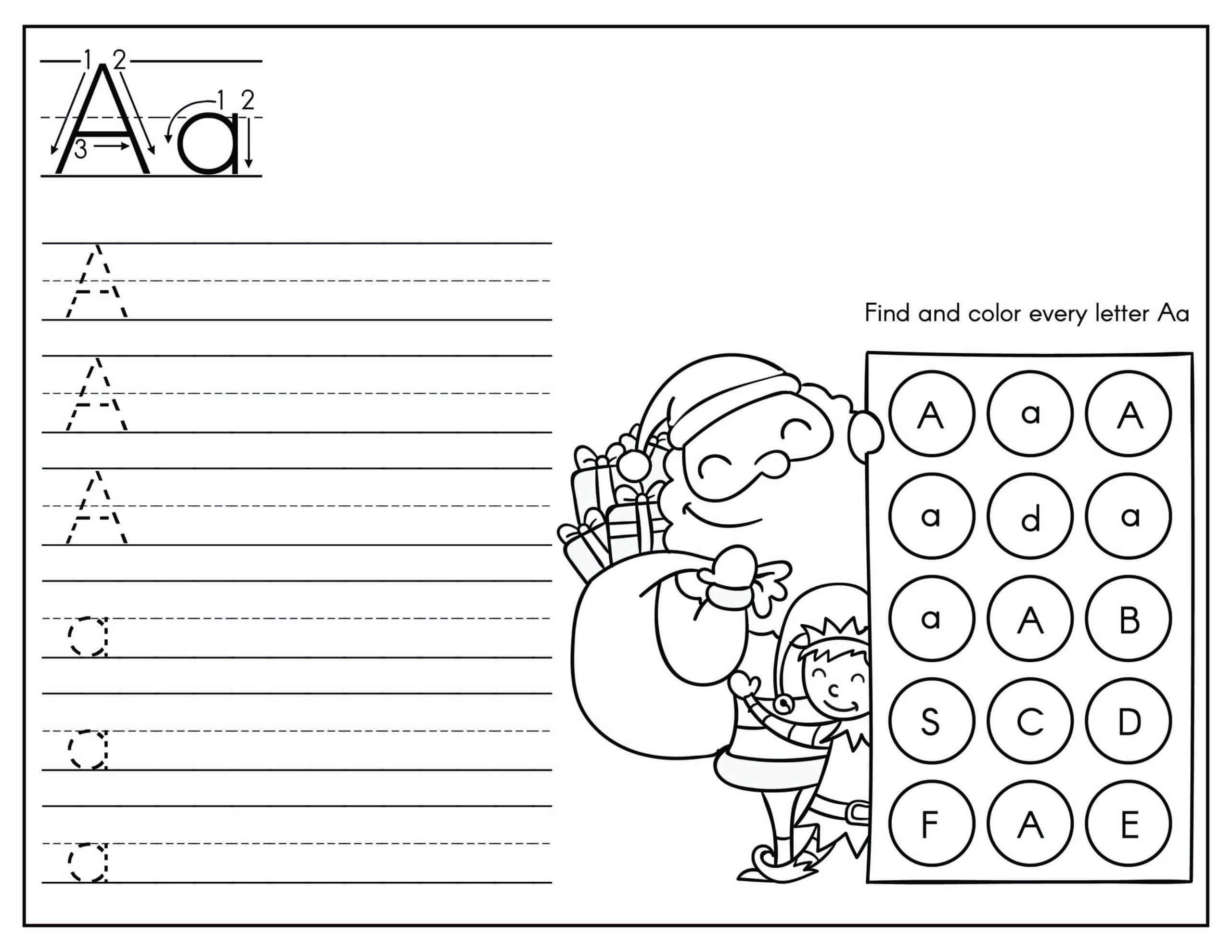 christmas alphabet tracing worksheets - kids activity zone